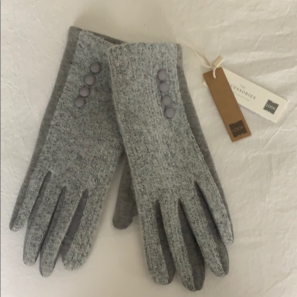 LOOK Women’s Grey Two Tone Trim Glove